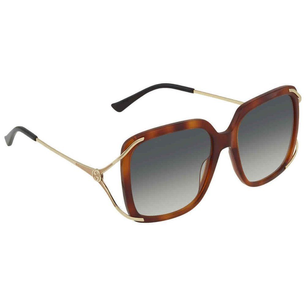 NEW Gucci Green and Havana Square Women's Sunglasses